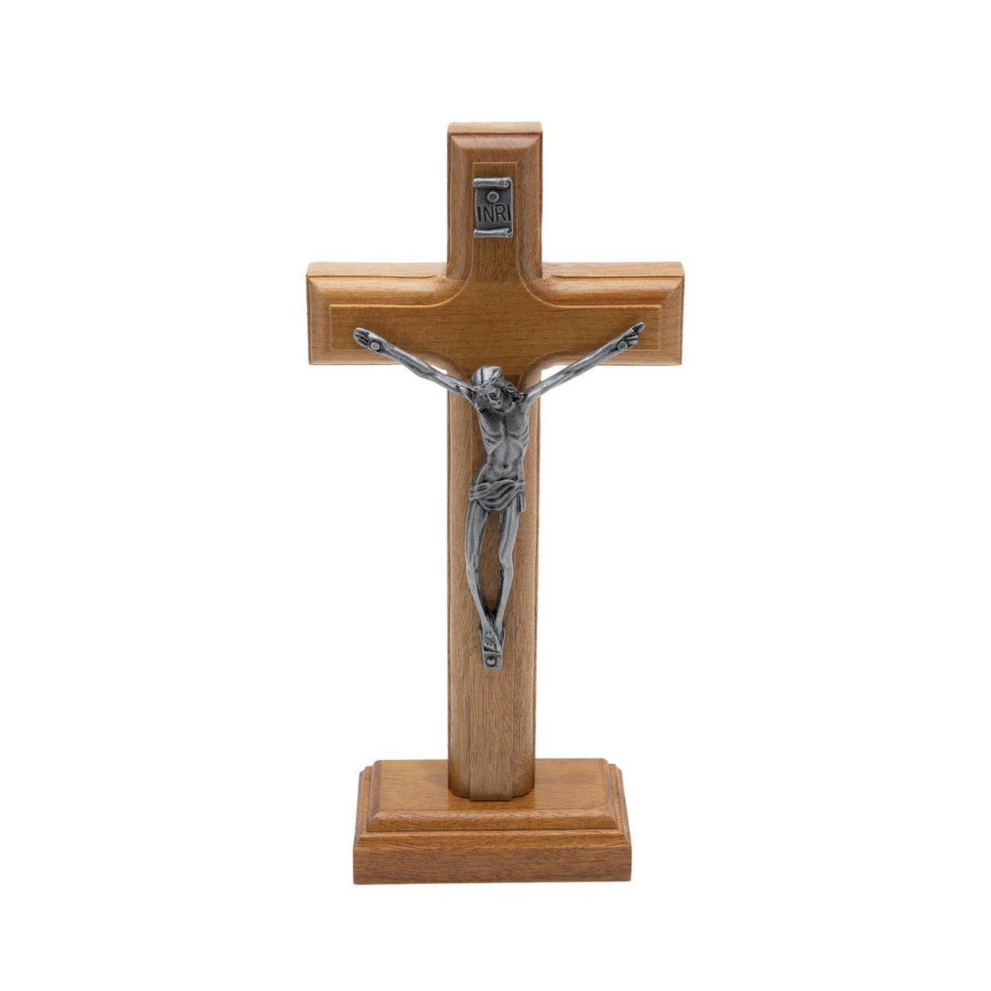 Oremus Mercy - Wooden Cross w/ Stand  7.5”         