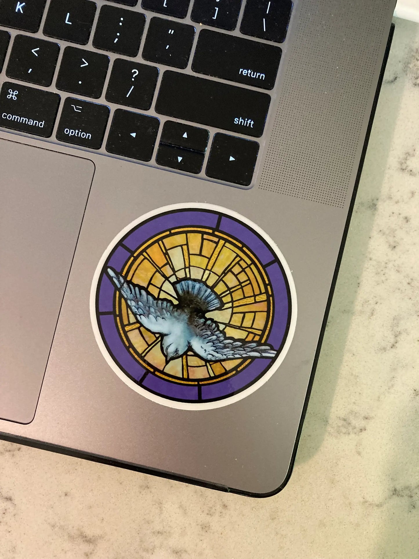 Bright Greetings - Holy Spirit Tiffany Vinyl Sticker, 3"