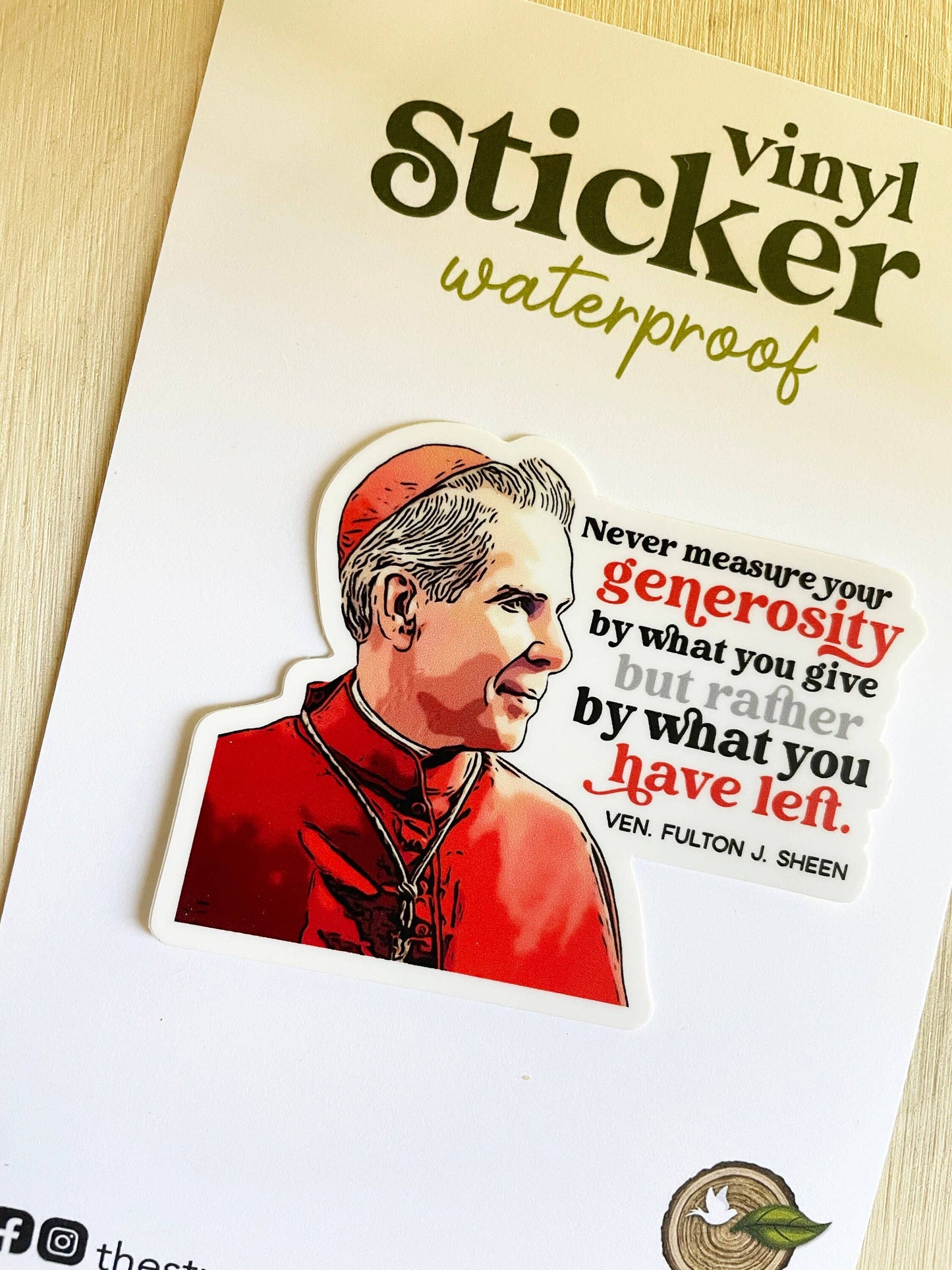 The Stump of Jesse - Ven. Fulton J.Sheen Waterproof Catholic Sticker