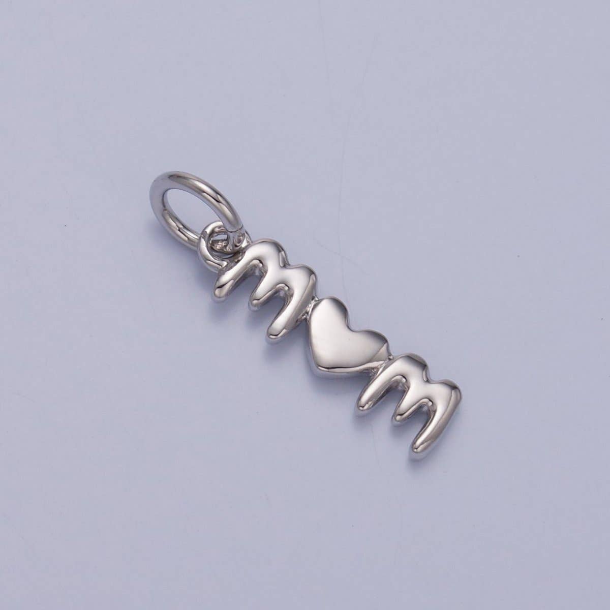 Aim Eternal - 24K Gold Filled "MOM" Heart Script Charm in Gold & Silver | W789