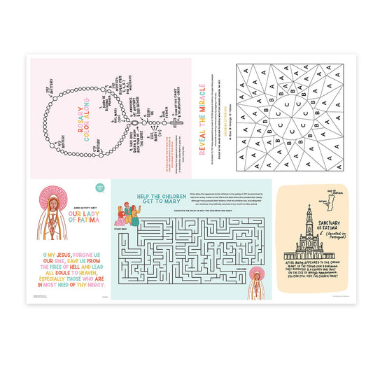 Our Lady of Fatima Jumbo Activity Sheet - Pack of 3