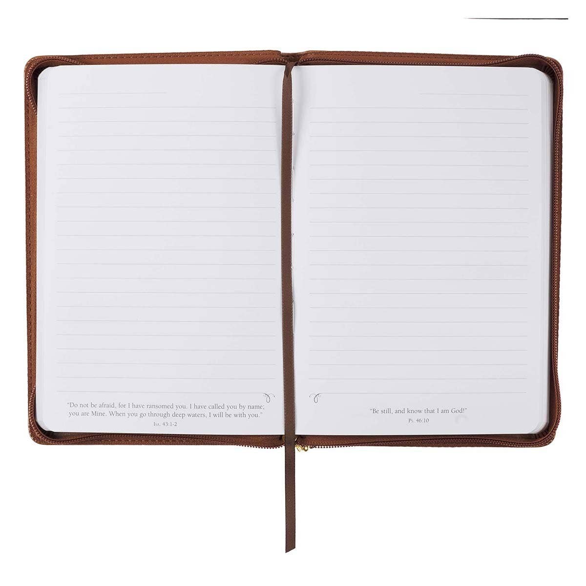 Christian Art Gifts - Journal Classic Zip Tan I Know the Plans Jer. 29:11