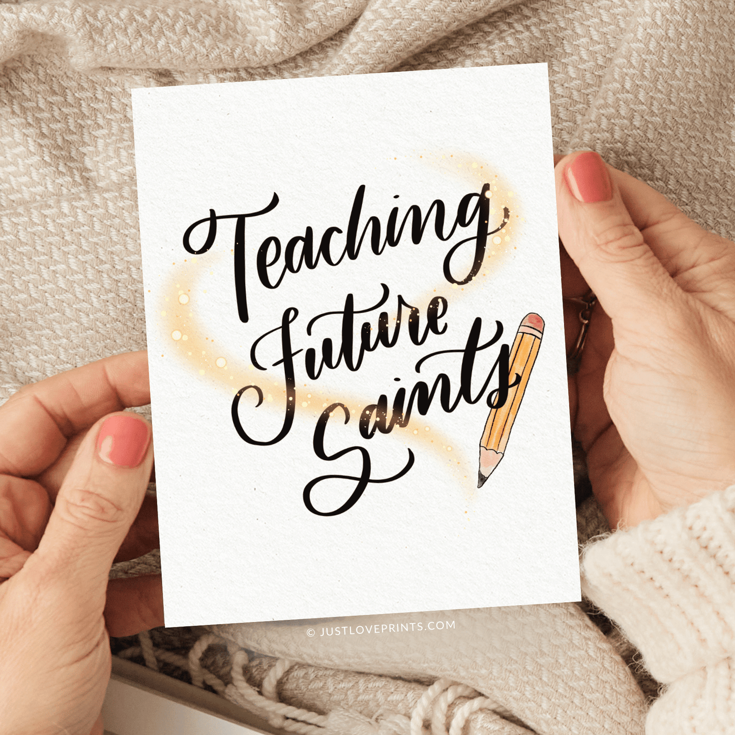 Just Love Prints - Teaching Future Saints Greeting Card