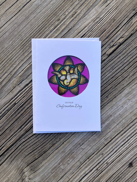 Bright Greetings - Light of the Holy Spirit Confirmation sun catcher card