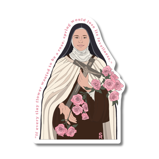 Sock Religious - St. Therese Wildflowers Sticker