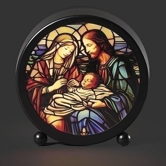 Roman - Lighted Holy Family Stained Glass