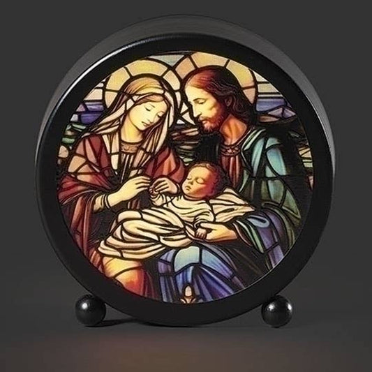 Roman - Lighted Holy Family Stained Glass