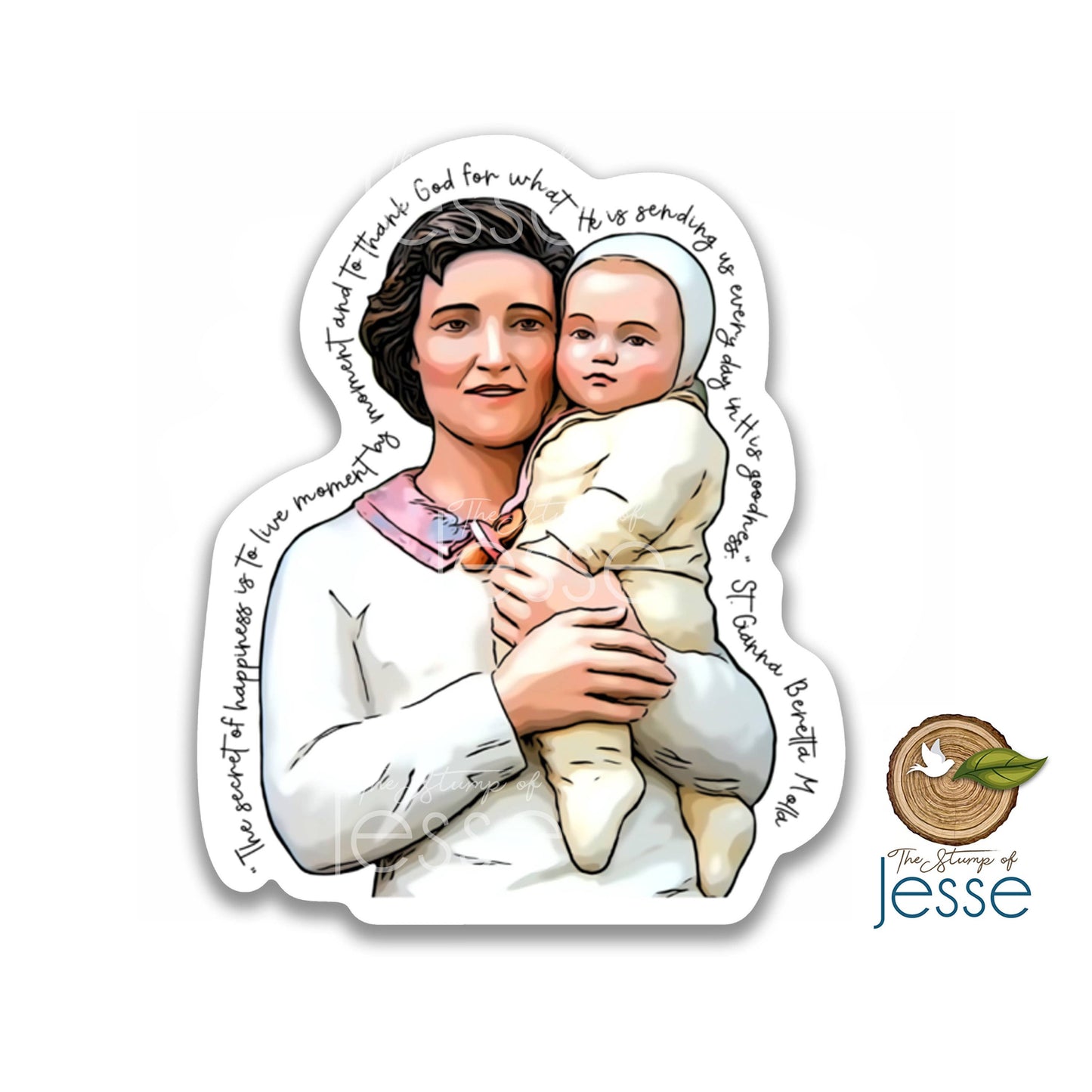 The Stump of Jesse - Saint Gianna Beretta Molla Catholic Sticker
