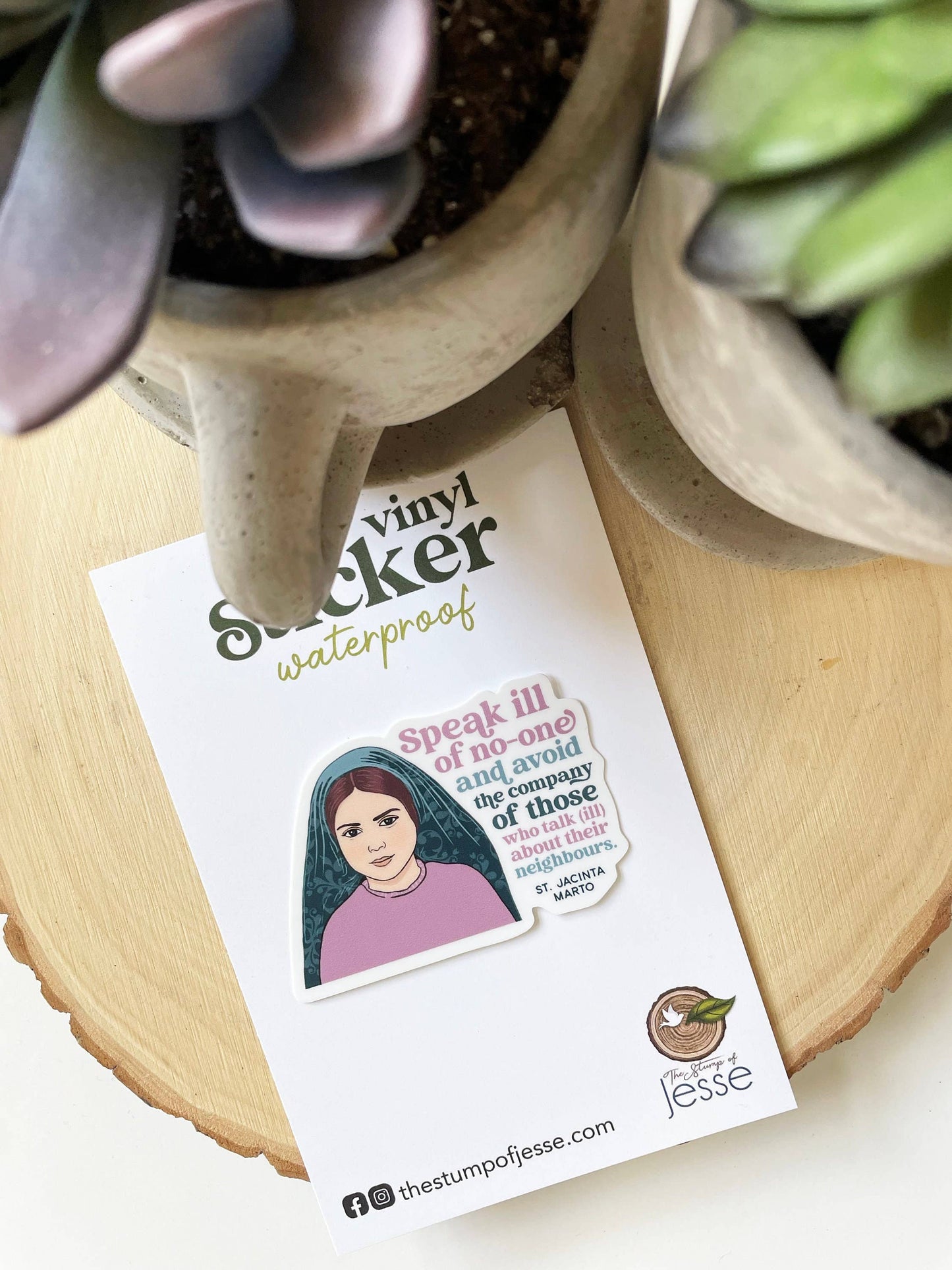 The Stump of Jesse - St. Jacinta Marto Waterproof Catholic Sticker