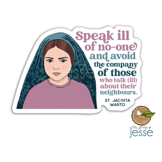 The Stump of Jesse - St. Jacinta Marto Waterproof Catholic Sticker