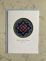 Bright Greetings - Sympathy cross Catholic sun-catcher greeting card