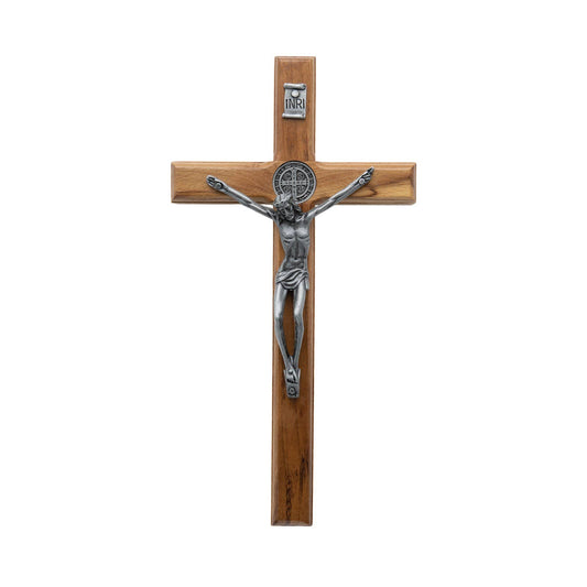 Oremus Mercy - Wall Cross - St. Benedict Wooden   7.5"
