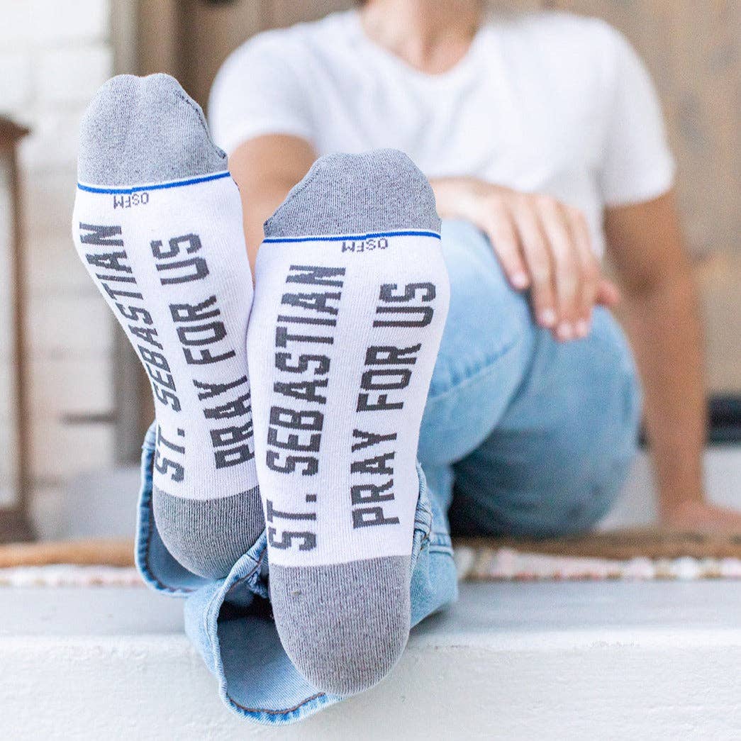 Sock Religious - St. Sebastian - Patron of Athletes Adult Socks