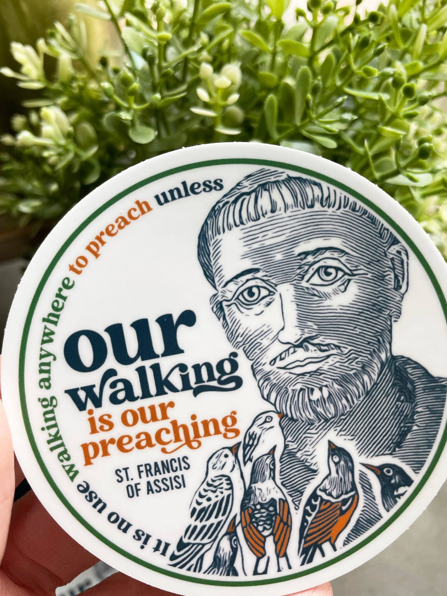 The Stump of Jesse - St. Francis of Assisi Waterproof Catholic Sticker