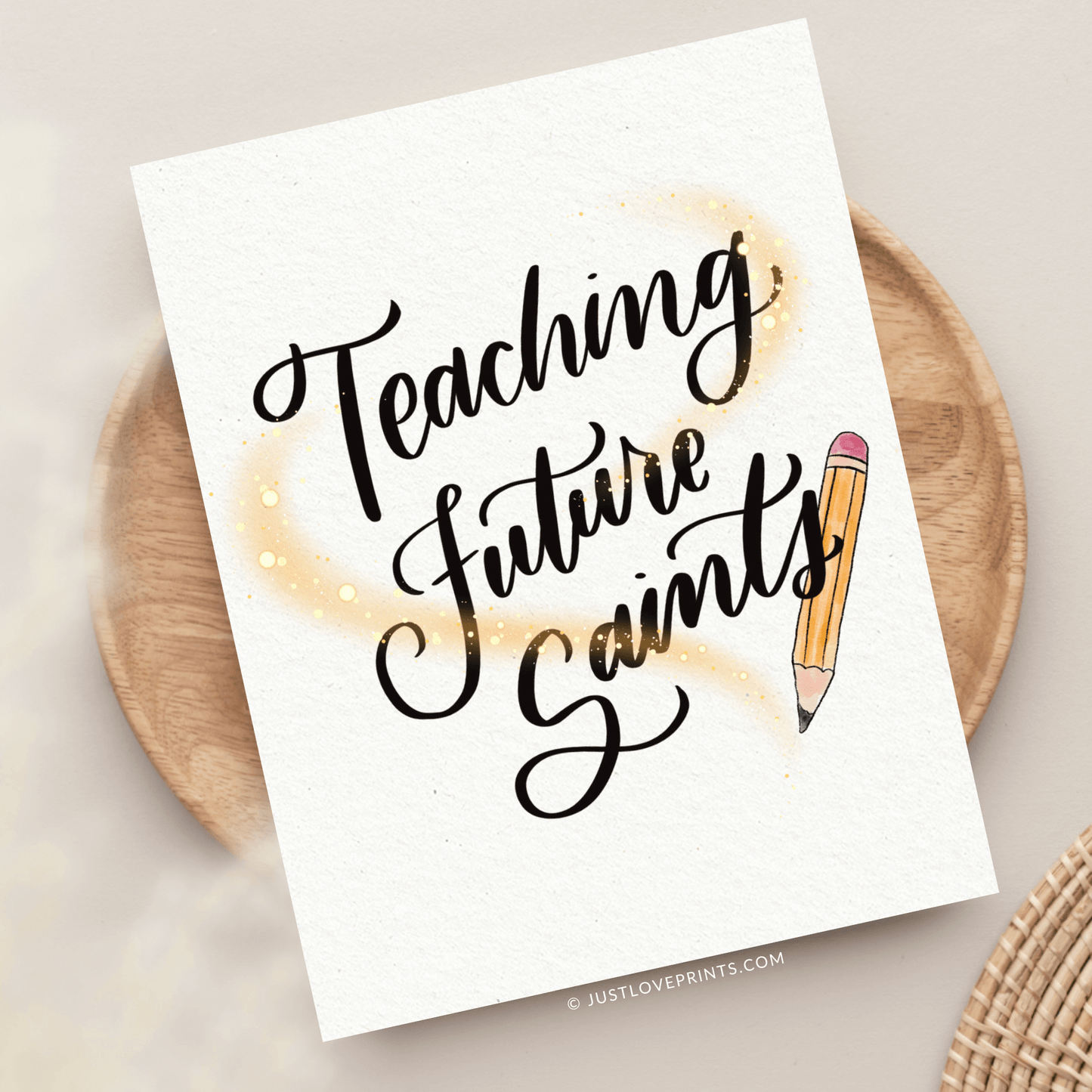 Just Love Prints - Teaching Future Saints Greeting Card