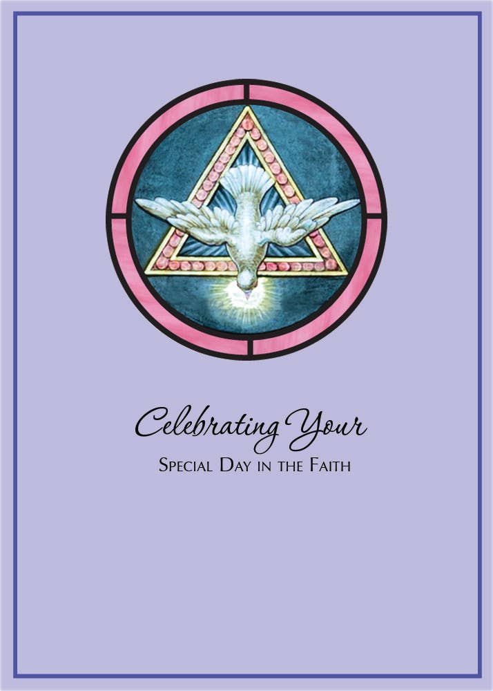 Bright Greetings - Confirmation Holy Spirit sun-catcher greeting card