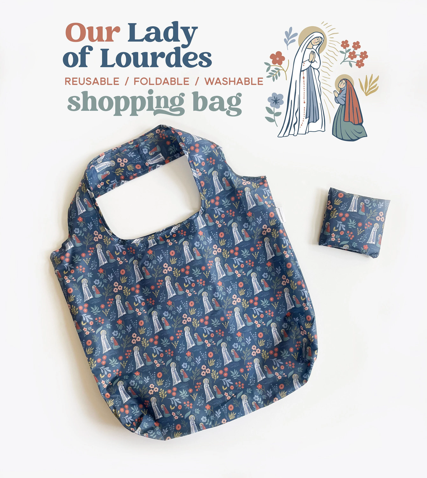 The Stump of Jesse - Our Lady of Lourdes Shopping Reusable Foldable Bag