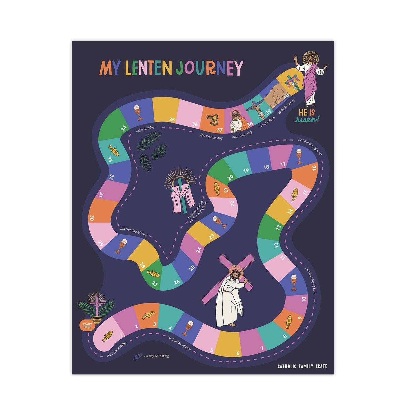 Catholic Family Crate® - "My Lenten Journey" Interactive Lent Sticker Calendar