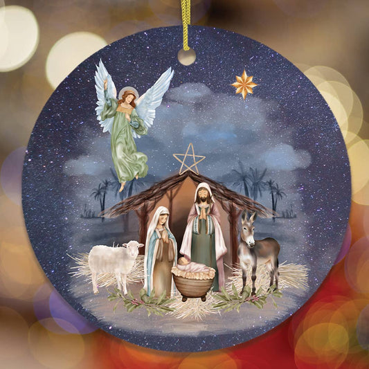 OrnamentallyYou - Jesus and Mary Nativity Night Art Christmas Ornament