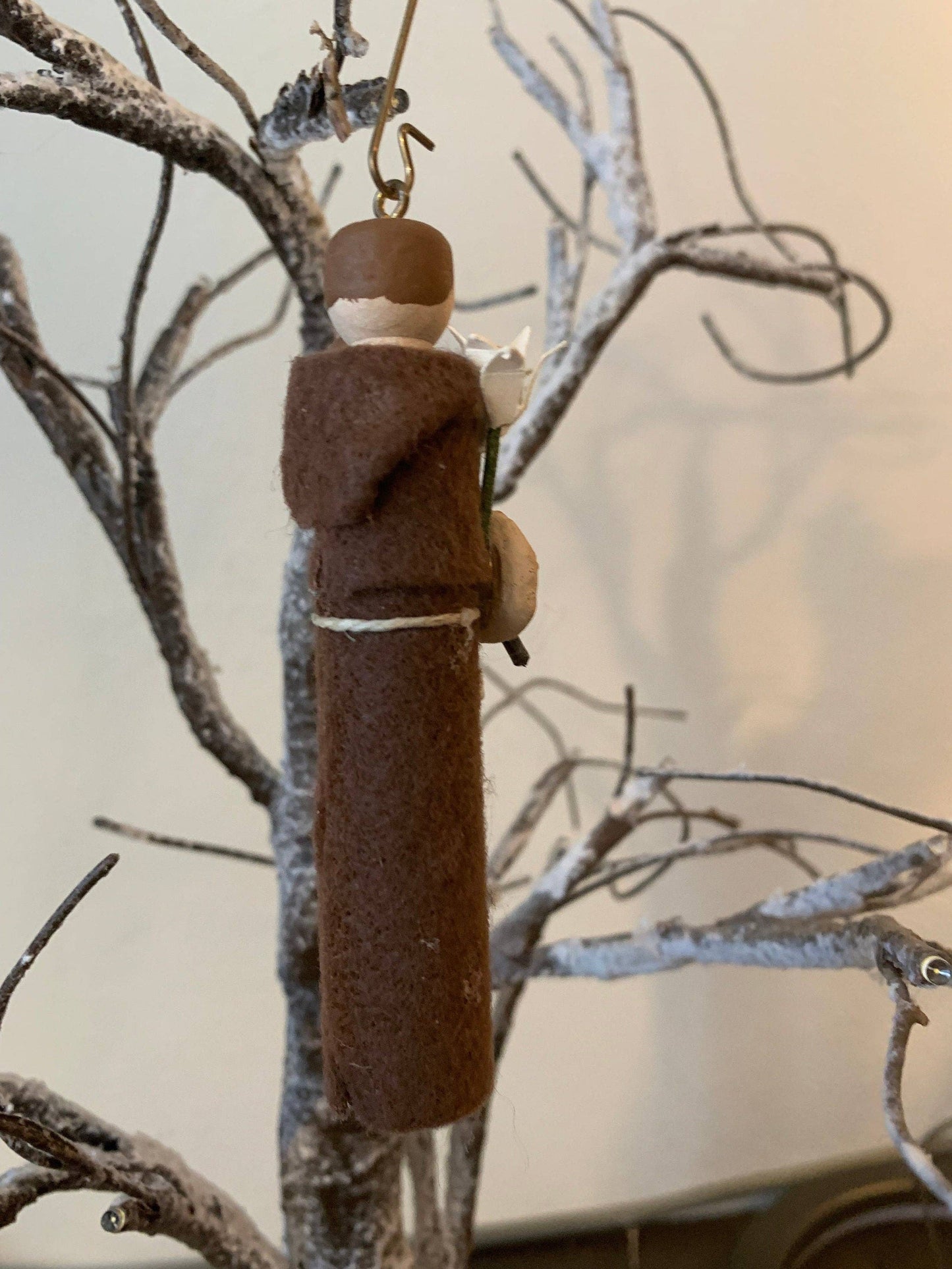 Our Saint Family - St. Anthony of Padua Wooden Doll Ornament