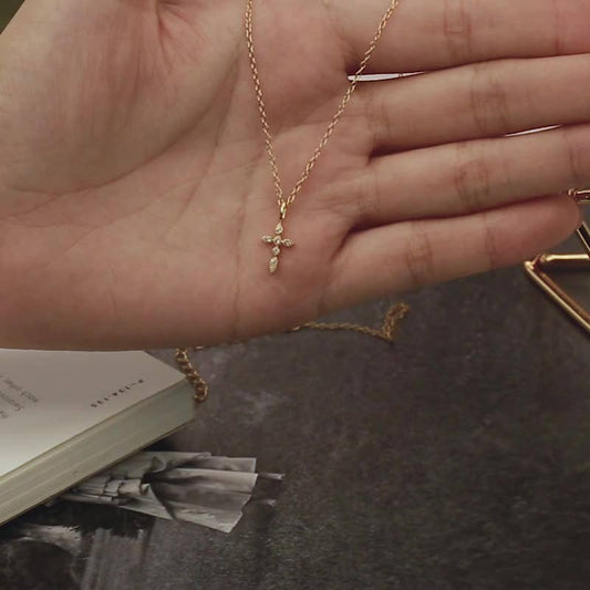 Dainty Cross Charm Pendant Necklace
