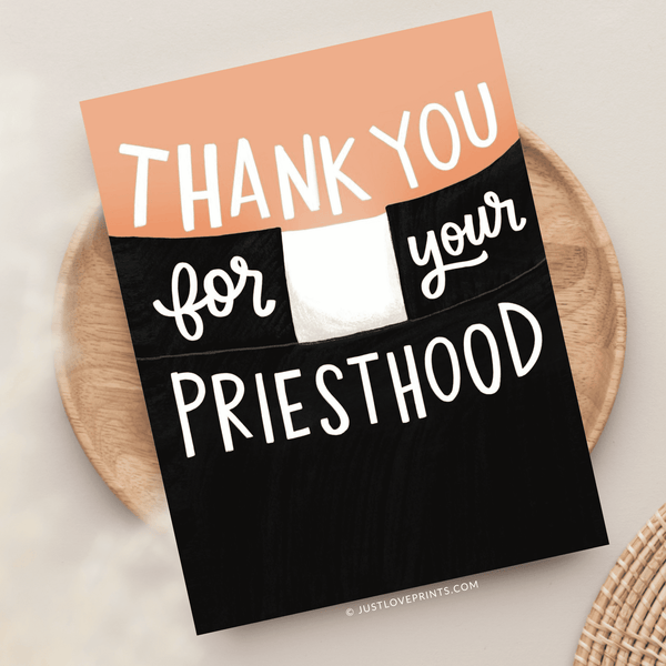 Just Love Prints - Thank You For Your Priesthood Greeting Card