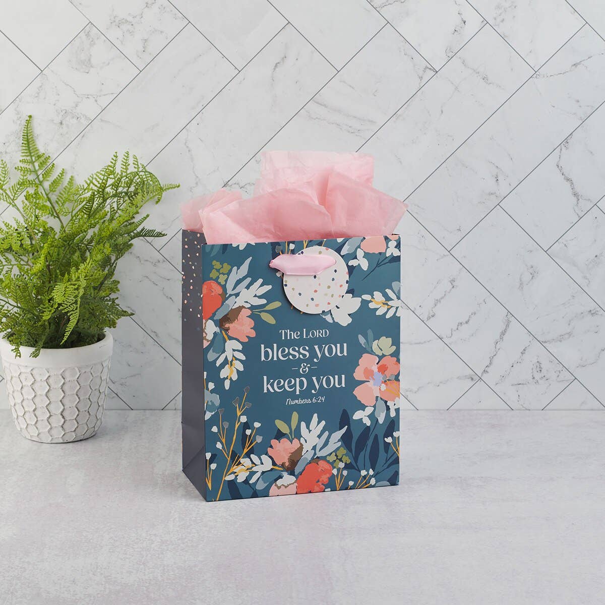 Christian Art Gifts - Gift Bag MD Bless You and Keep you Num. 6:24
