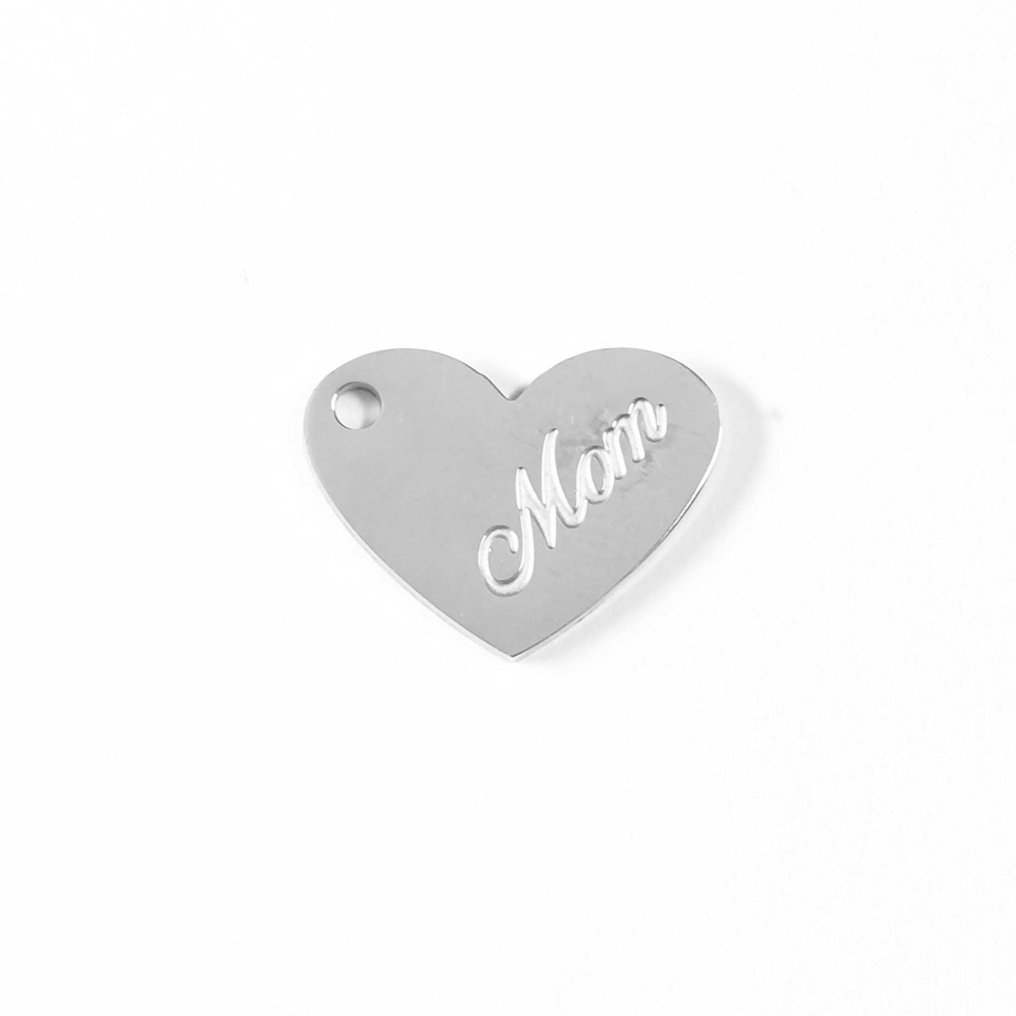 WJW - 18K Gold PVD Stainless Steel Mom Heart Charm
