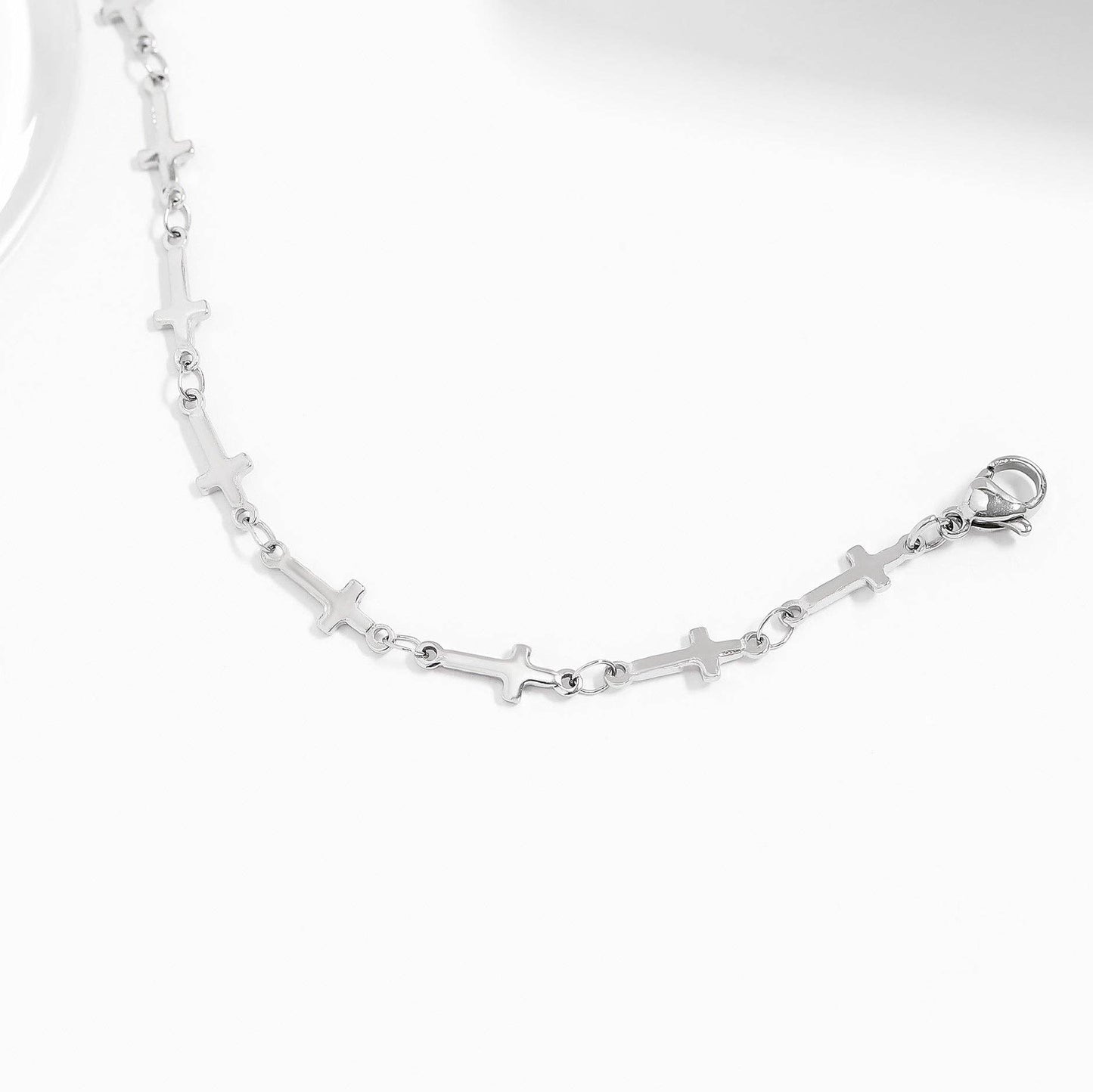 WJW - 18K Gold PVD Stainless Steel Cross Chain Bracelet