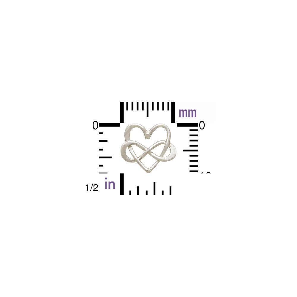Nina Designs - Sterling Silver Stud Earrings - Infinity Heart 9x10mm