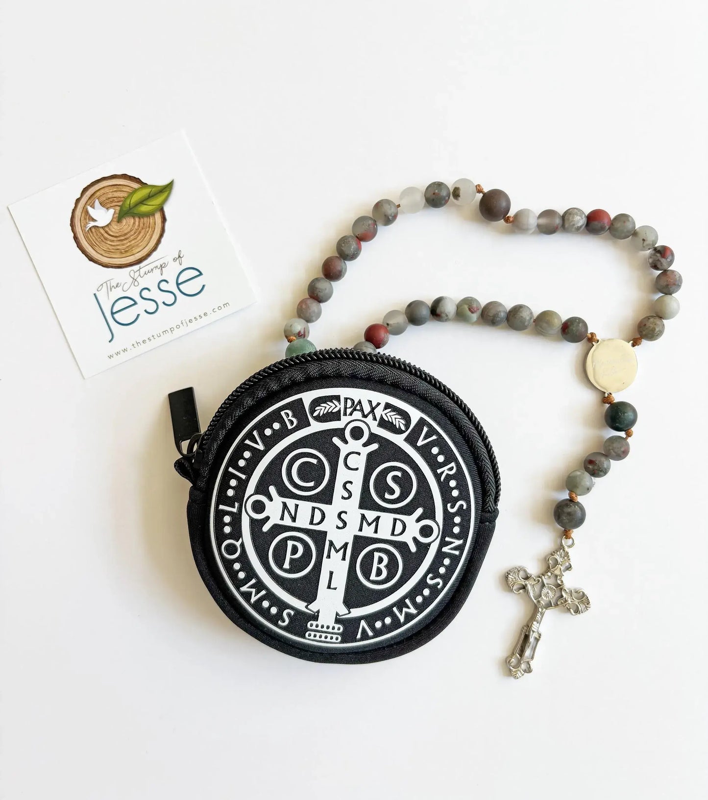 The Stump of Jesse - St. Benedict Medal Neoprene Rosary Pouch