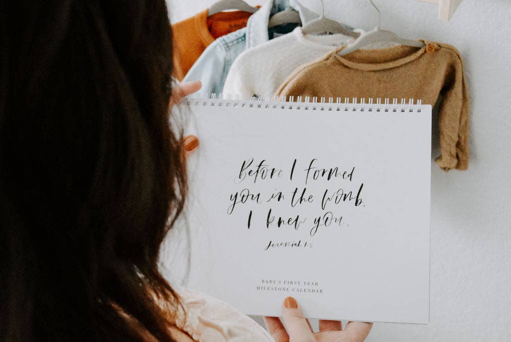 Be A Heart - Christian Baby Milestone Calendar | Gift | Keepsake Decor