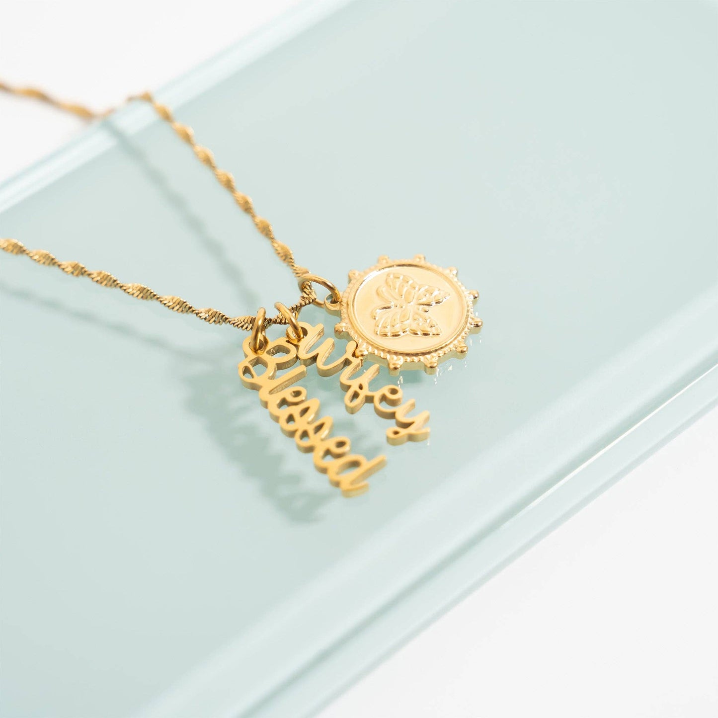 WJW - 18K Gold PVD Stainless Steel Blessed Charm