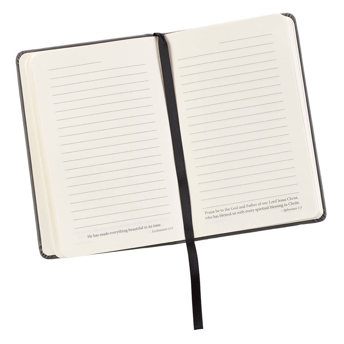 Christian Art Gifts - Notebook Faux Leather Gray Be Strong Josh. 1:9