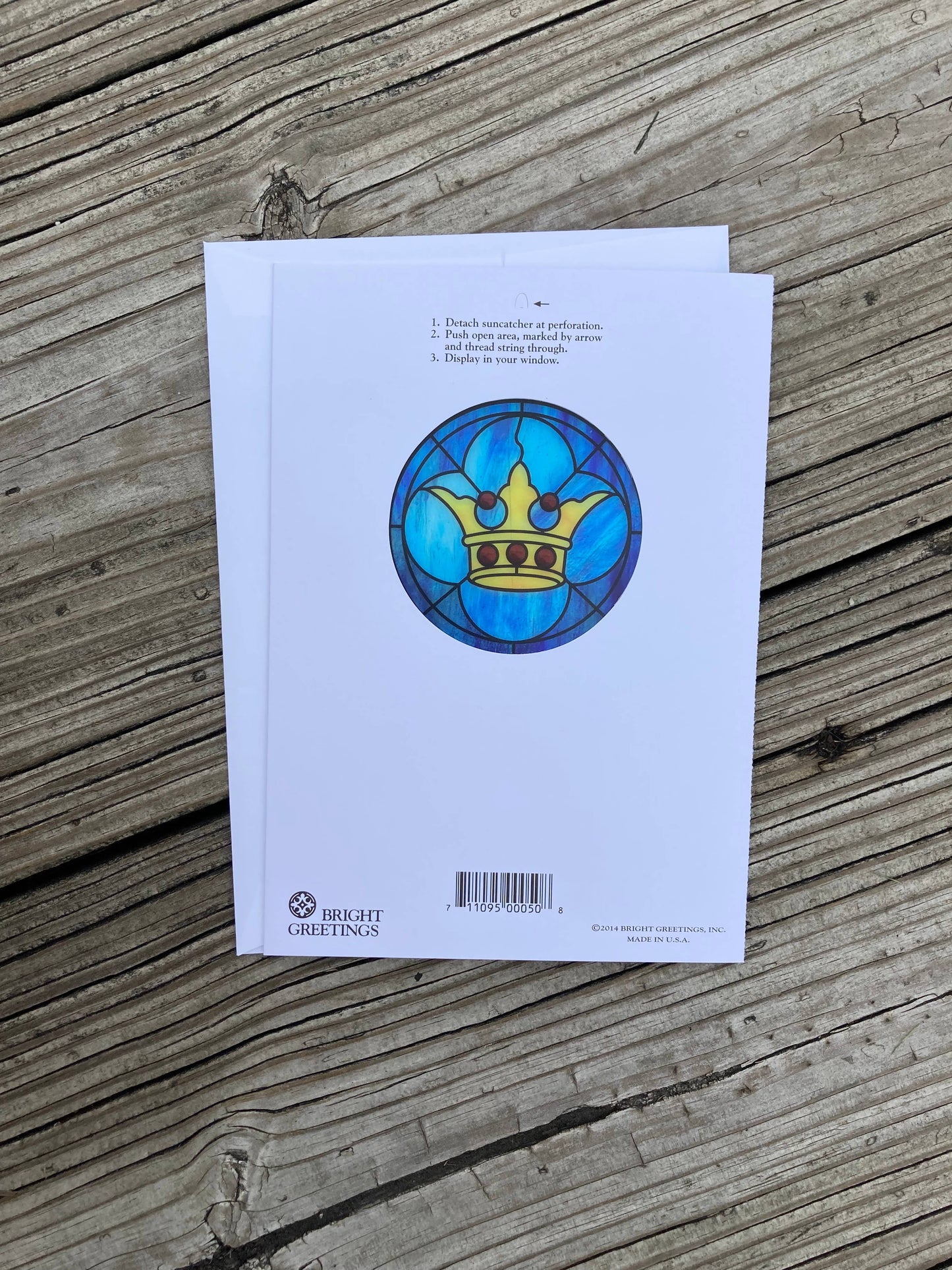 Bright Greetings - Congratulations crown sun-catcher card with scripture