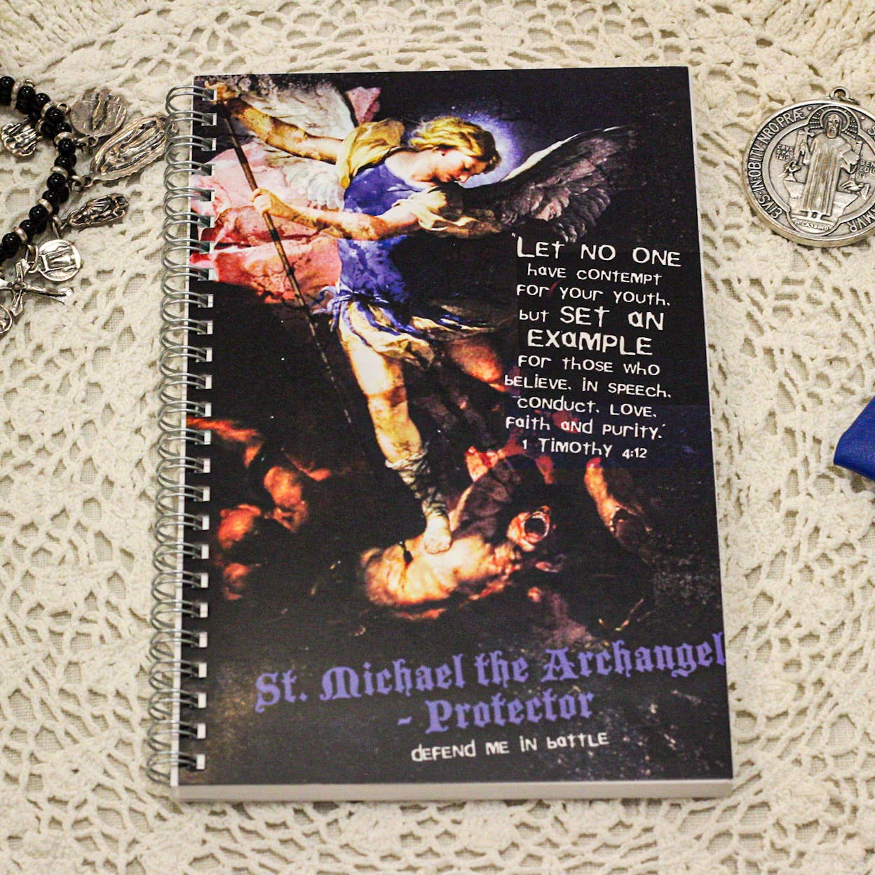 The Retro - a Full of Grace USA Company - Teen Chastity Boy: St. Michael the Archangel Writing Journal