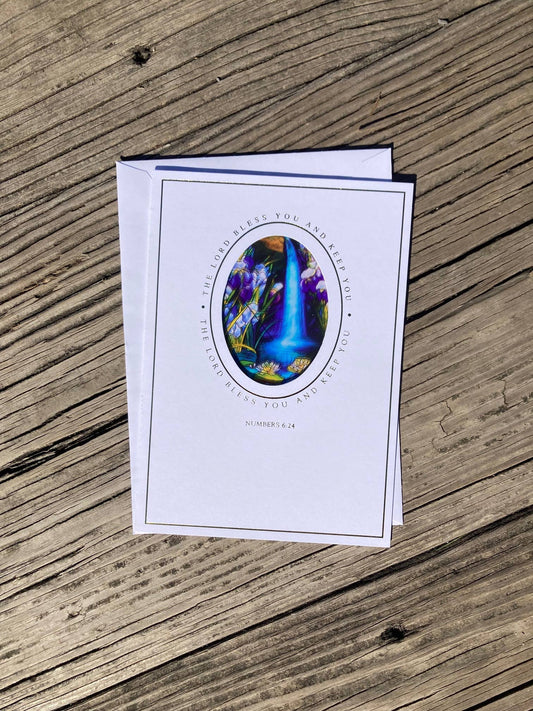 Bright Greetings - Baptism waterfall, sun-catcher card