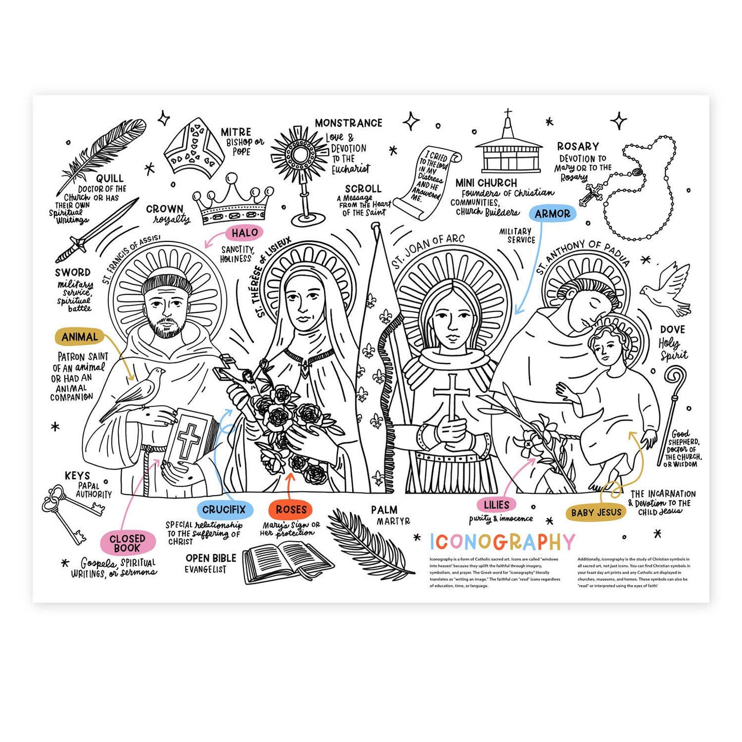 Iconography Jumbo Activity Sheet - Pack of 3