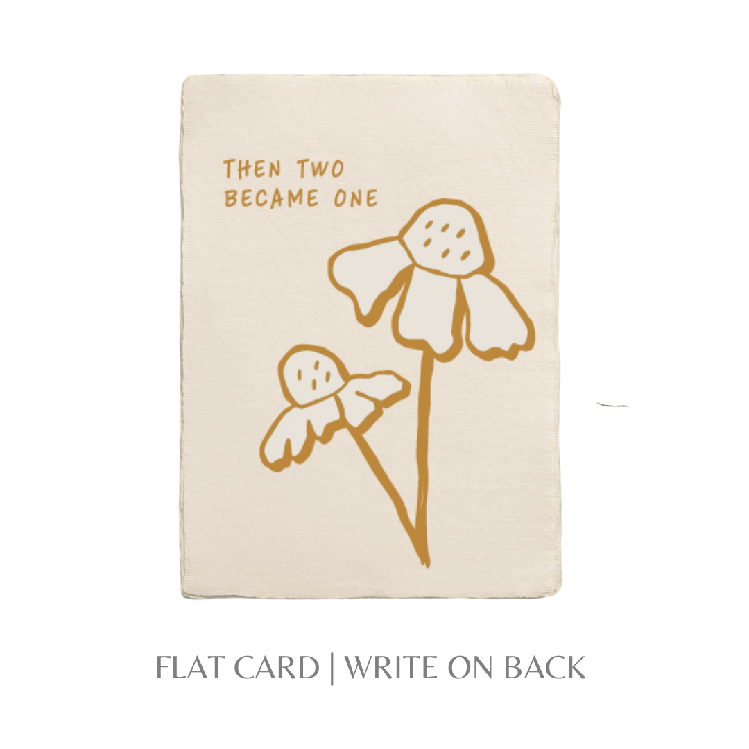 Paper Baristas - Then two became one | Floral Wedding Christian Greeting Card