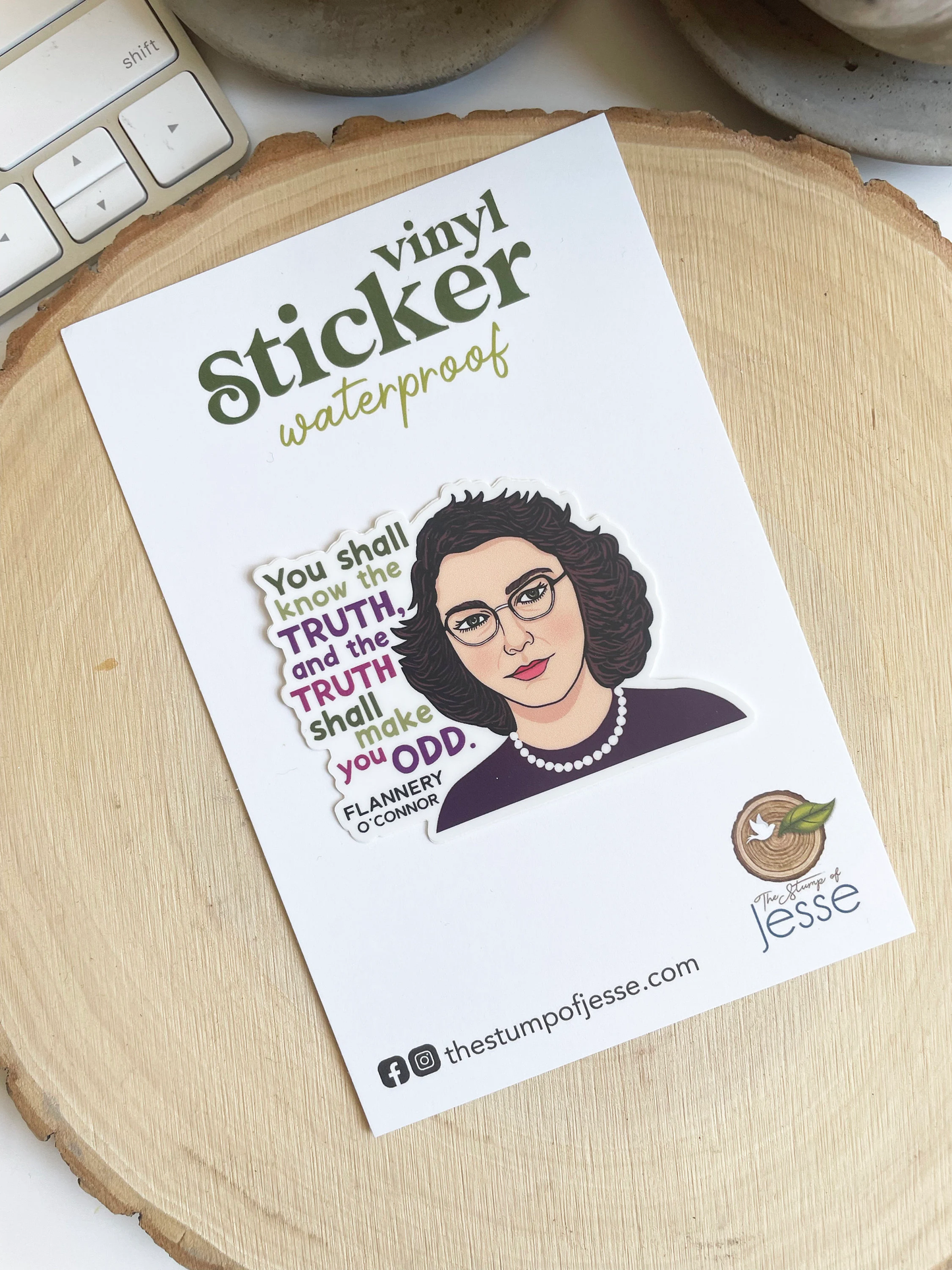 The Stump of Jesse - Flannery O'Connor Waterproof Sticker I Catholic Gift