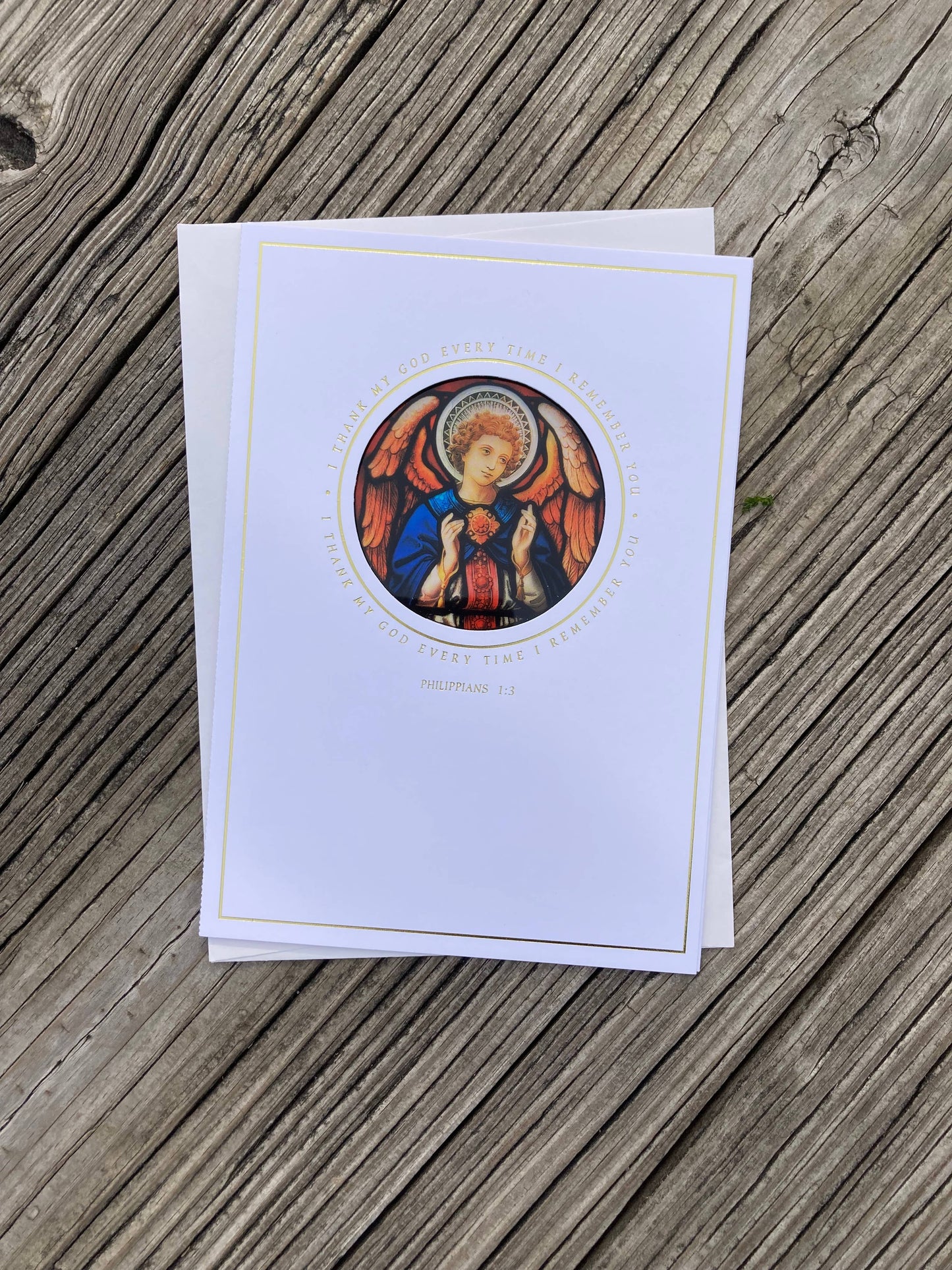 Bright Greetings - Angel stained glass sun-catcher greeting card
