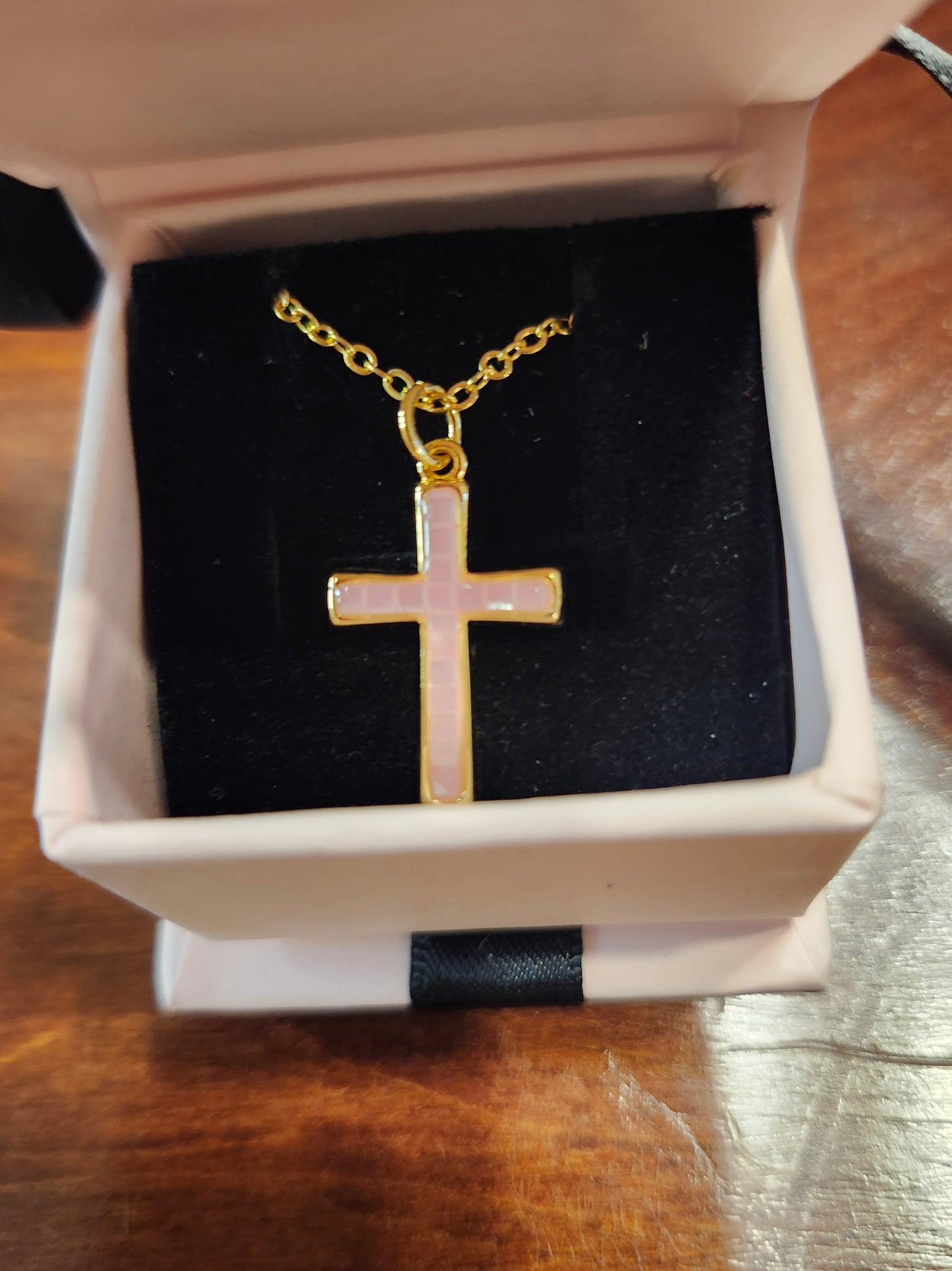 24K Gold Filled Shell Cross Necklace