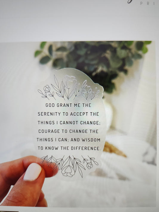 Serenity Prayer Vinyl Sticker