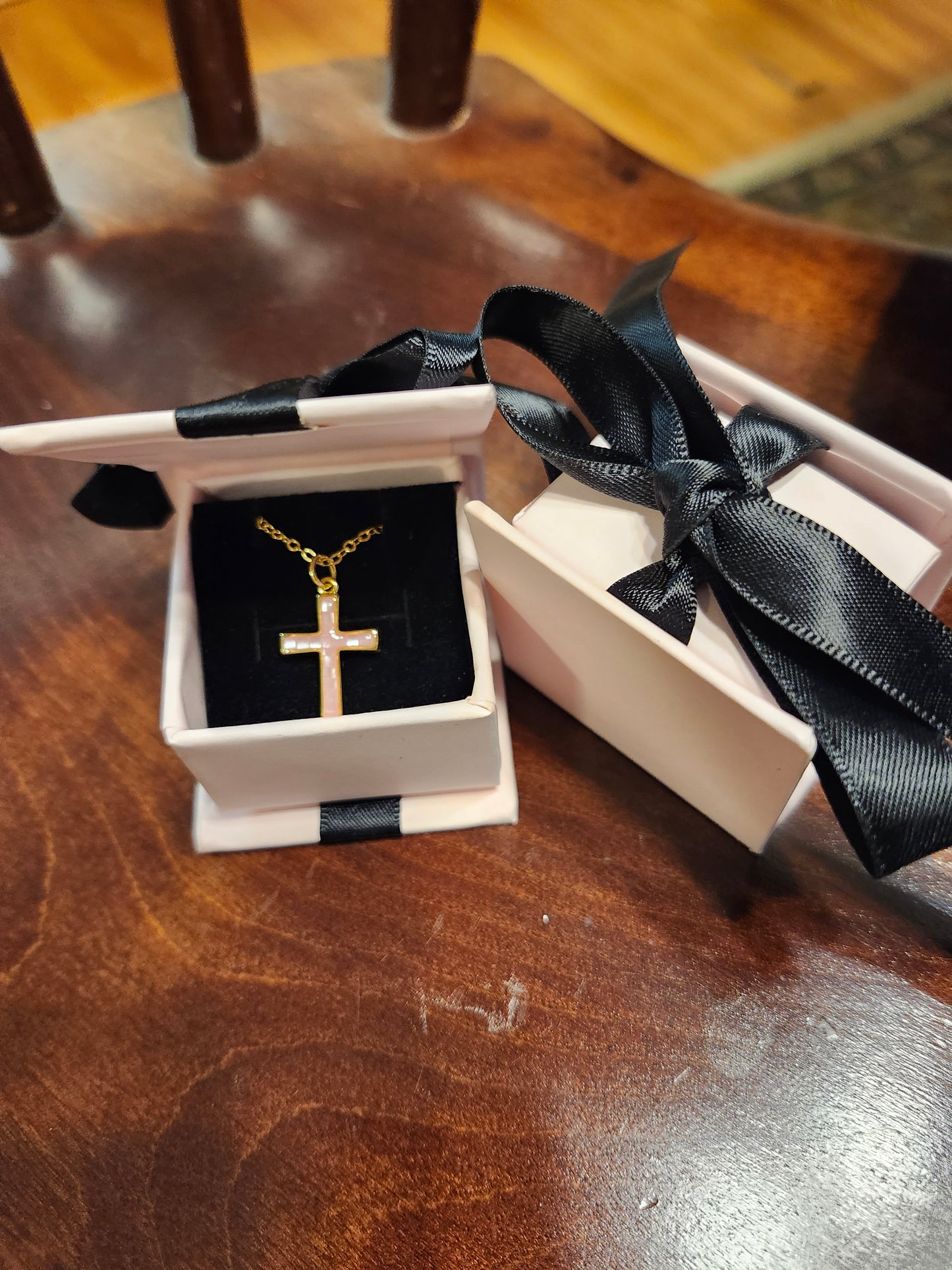 24K Gold Filled Shell Cross Necklace