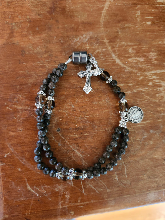 Brown Snowflake Wrist Rosary