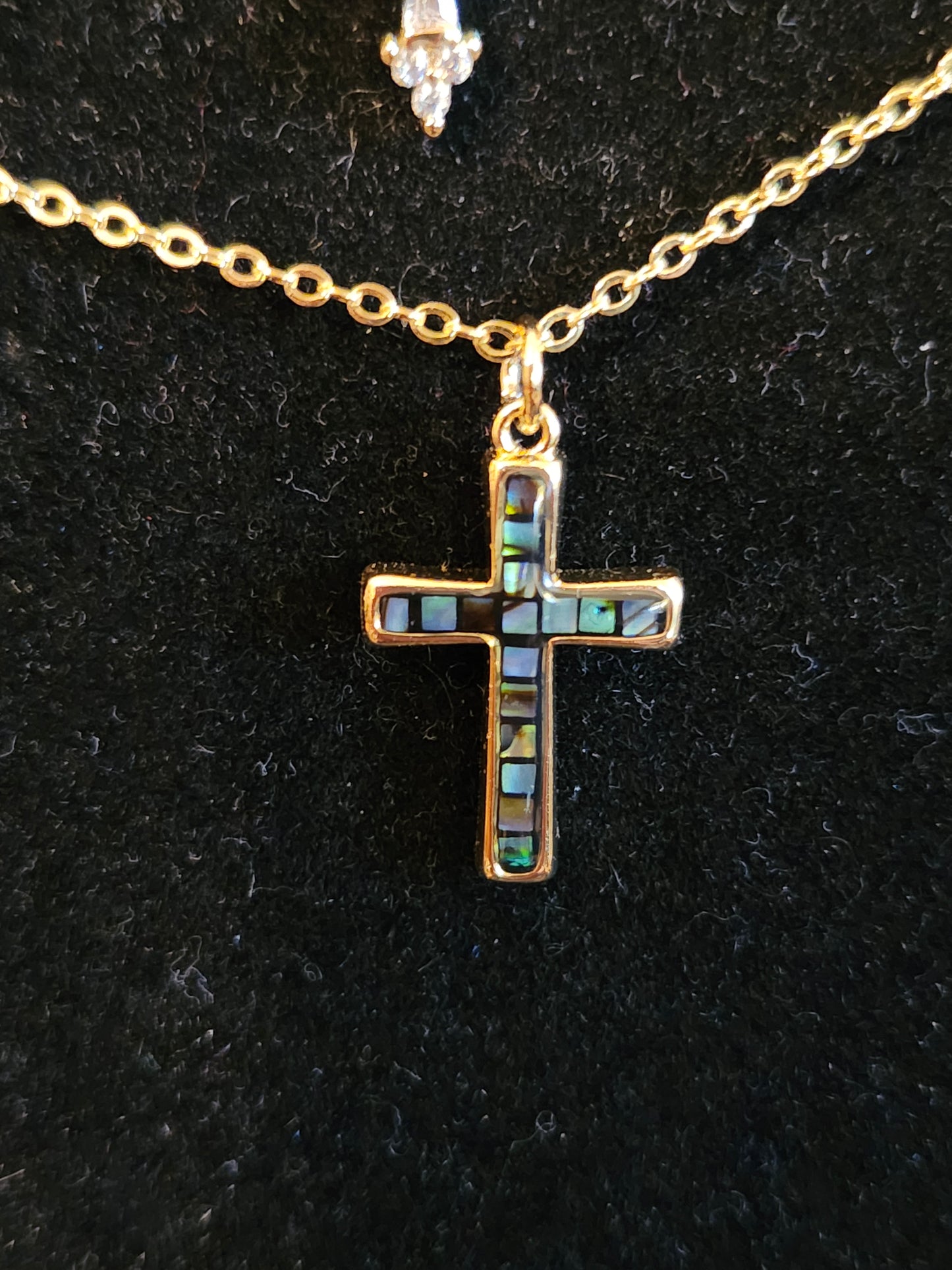 24K Gold Filled Shell Cross Necklace