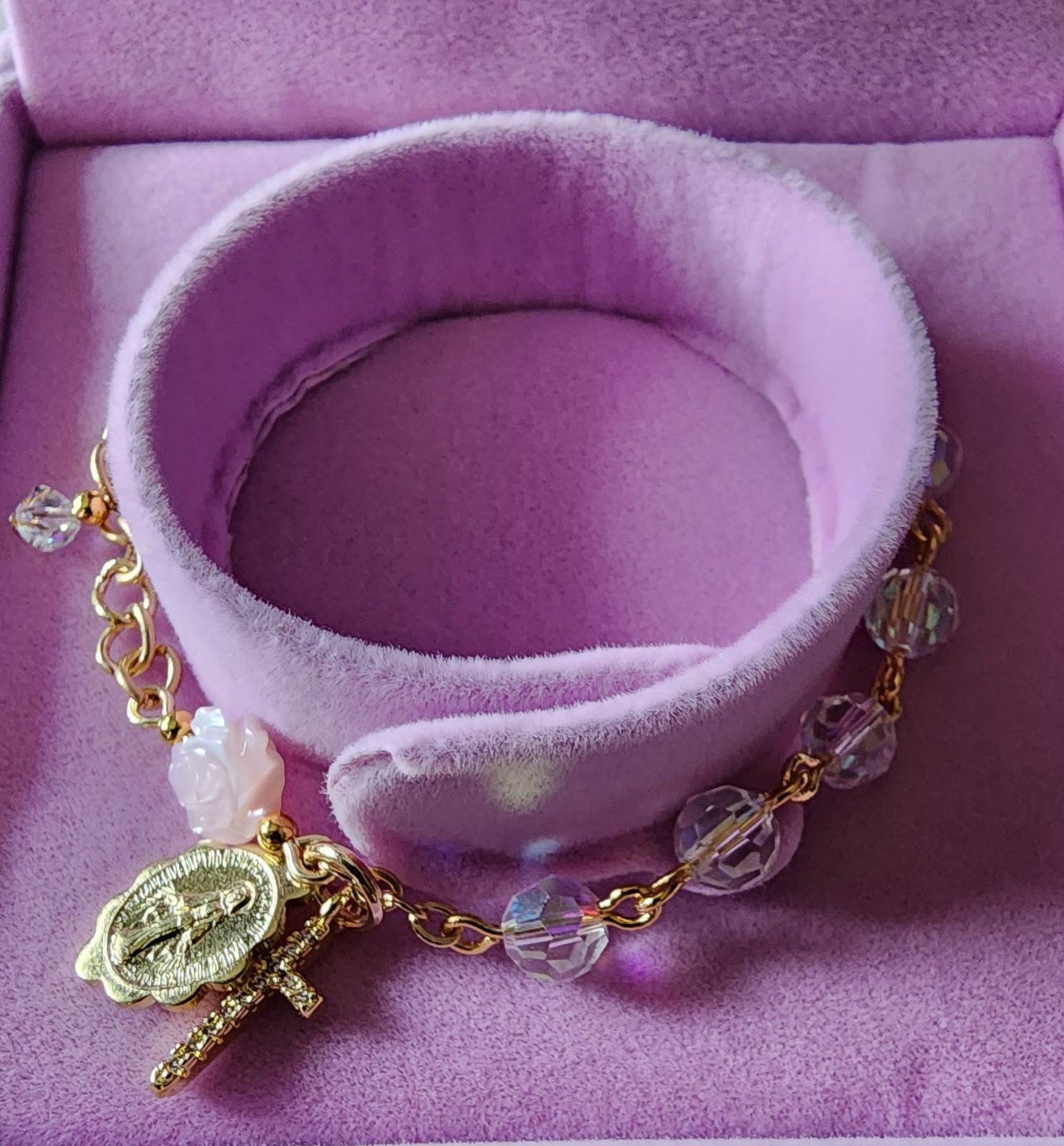 Rose- Rosary Bracelet in Gold