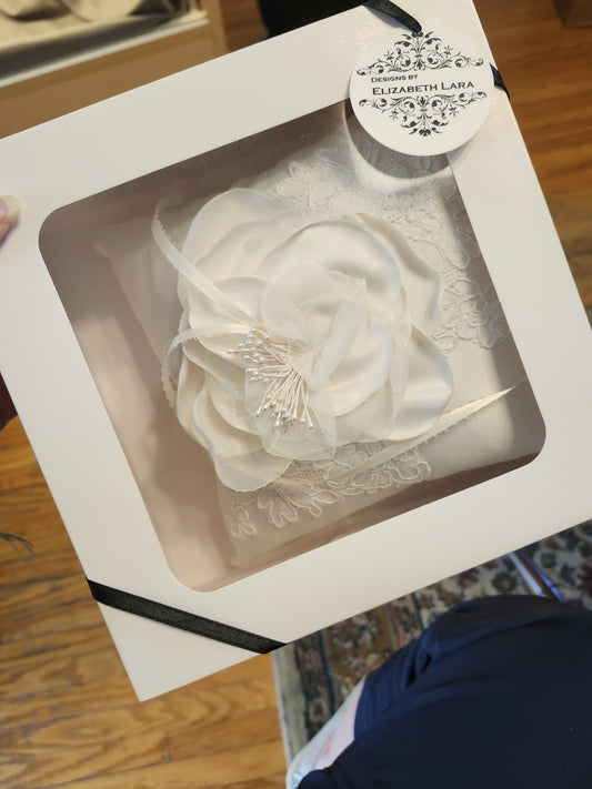 French Alencon Lace Ring Bearer Pillow
