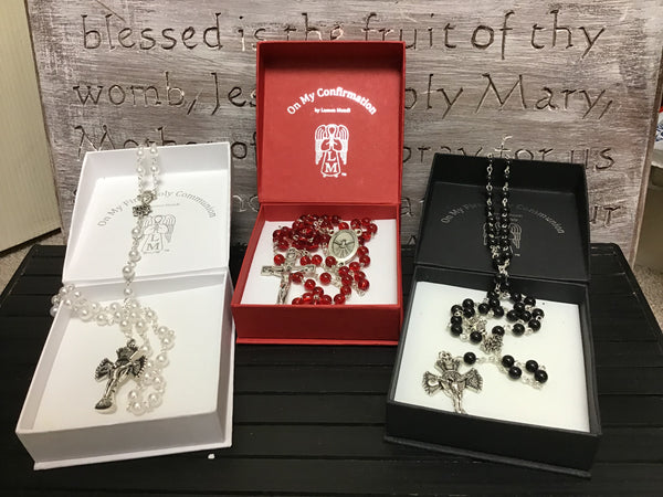 Confirmation rosary boxed