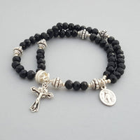 Black Crystal Wrist Rosary